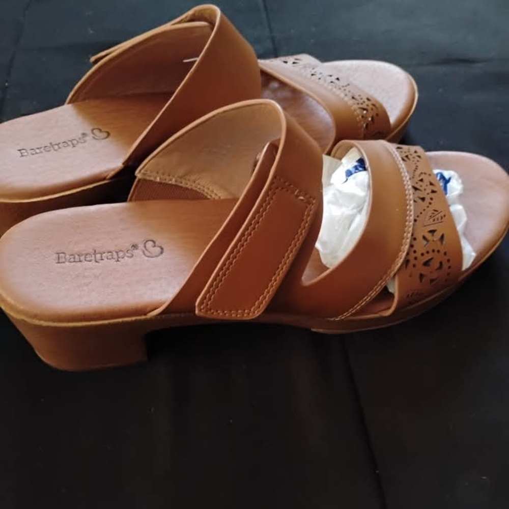 BareTraps Women's Tan Cutout Sandals